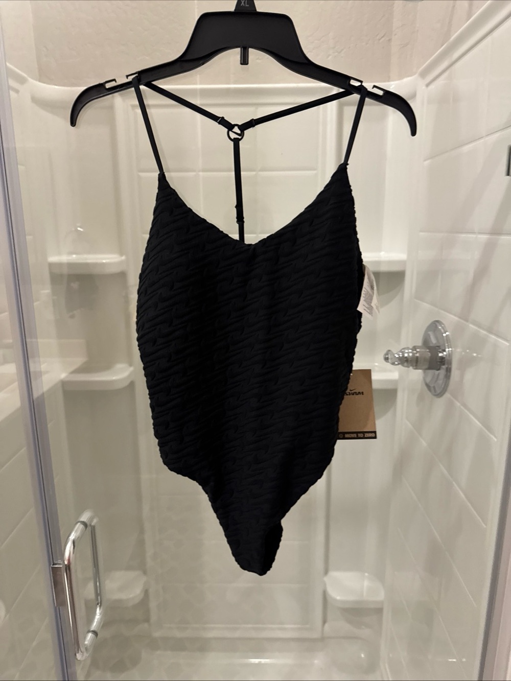 Women’s Black Textured One-Piece Swimsuit
